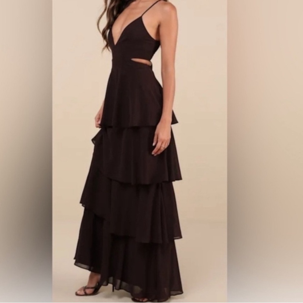 Lulu's Black Tiered Maxi Dress